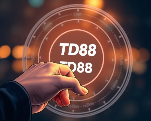 Rút tiền TD88: A crisp, high-resolution image showcasing a hand reaching into a digital wallet interface, with the TD88 logo prominently displayed. The scene is bathed in a warm, inviting light, conveying a sense of trust and ease in the financial transaction. The background is subtly blurred, keeping the focus on the central action. The overall composition should evoke a seamless, secure user experience with the TD88 platform.